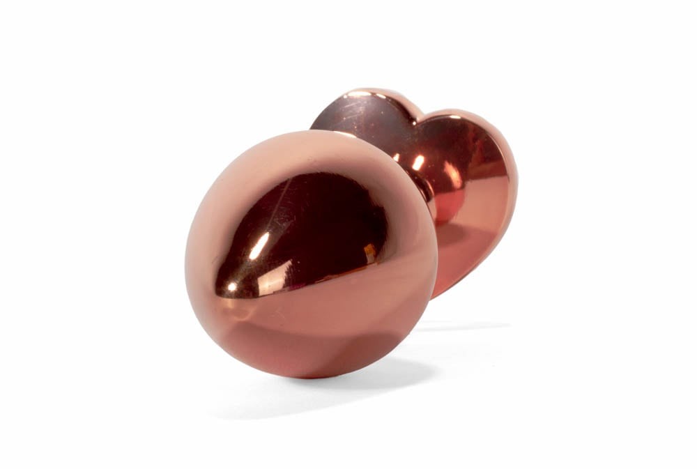 X-MEN Secret Shine Metal Anal Plug with Rose Gold Heart L