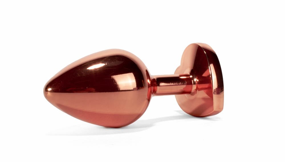 X-MEN Secret Shine Metal Anal Plug with Rose Gold Heart L