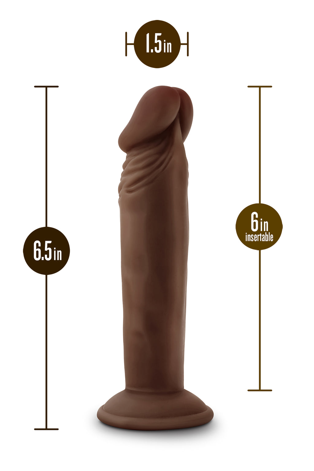 DR. SKIN PLUS POSABLE DILDO 6 INCHES CHOCOLATE