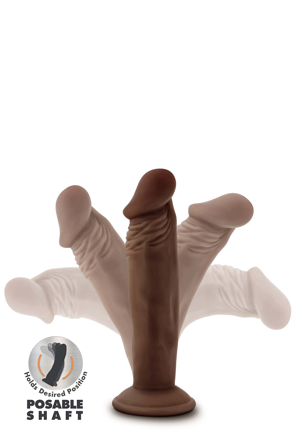 DR. SKIN PLUS POSABLE DILDO 6 INCHES CHOCOLATE