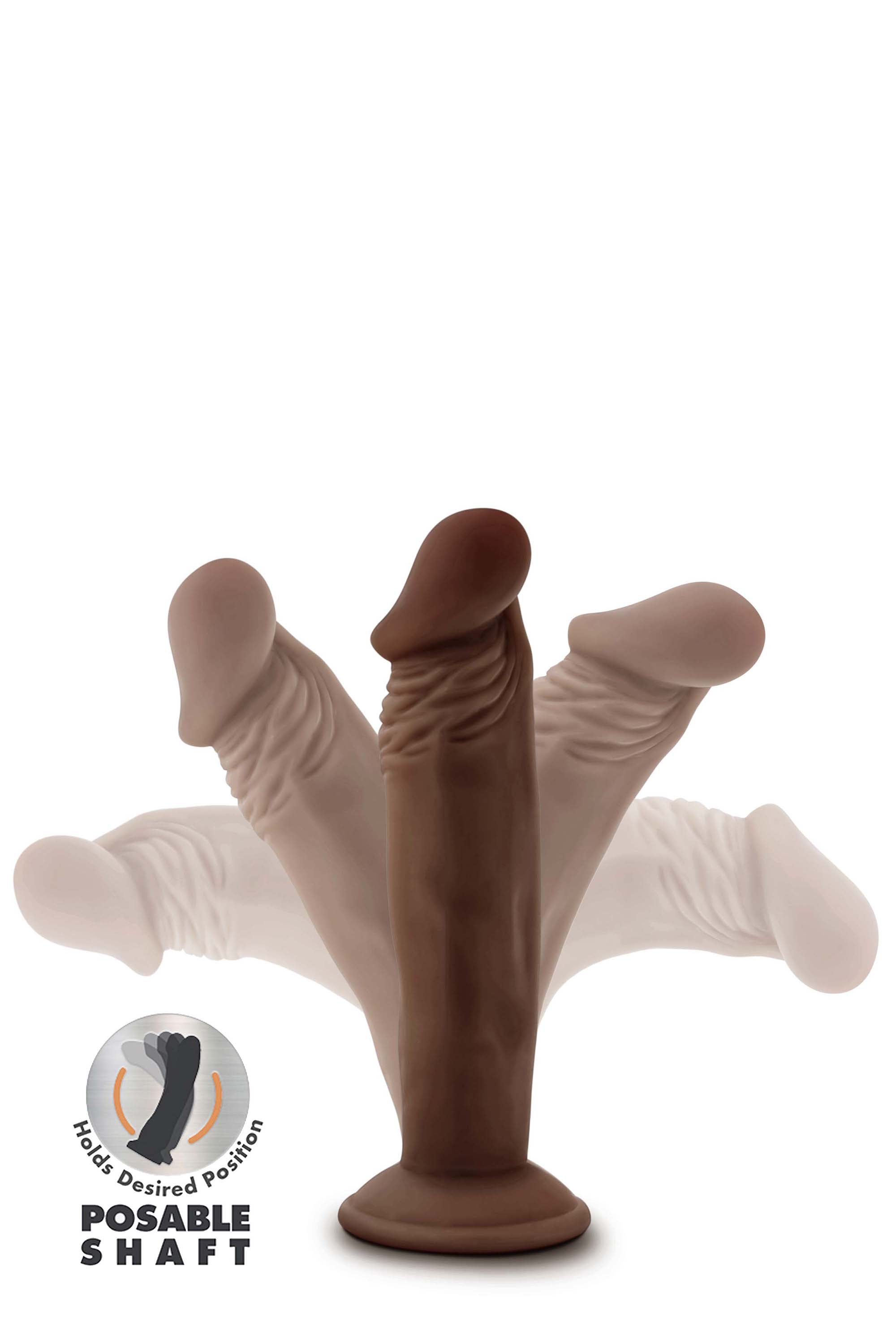 DR. SKIN PLUS POSABLE DILDO 6 INCHES CHOCOLATE
