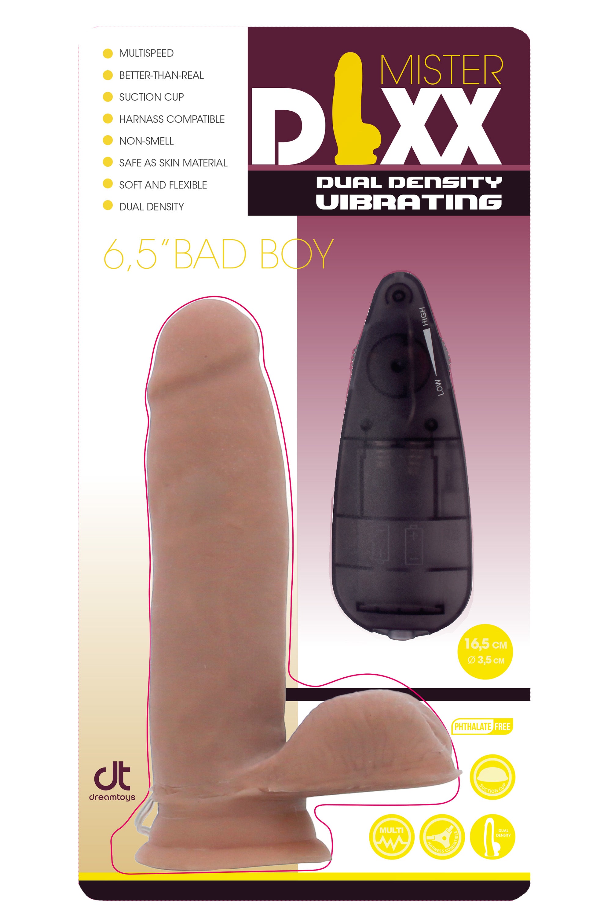MR.DIXX BAD BOY DILDO VIBRANTE A DOPPIA DENSITÀ 6,5'
