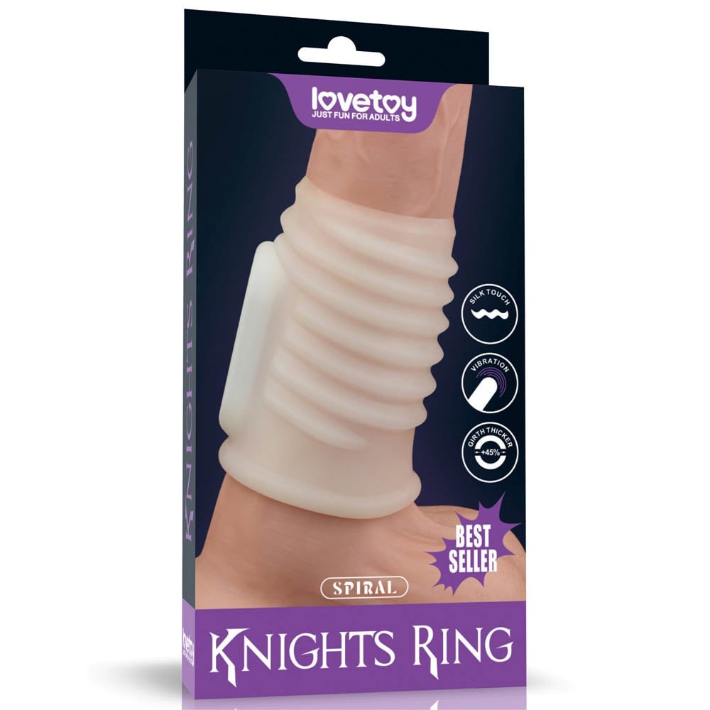 Knight spiral vibrating ring (white) I