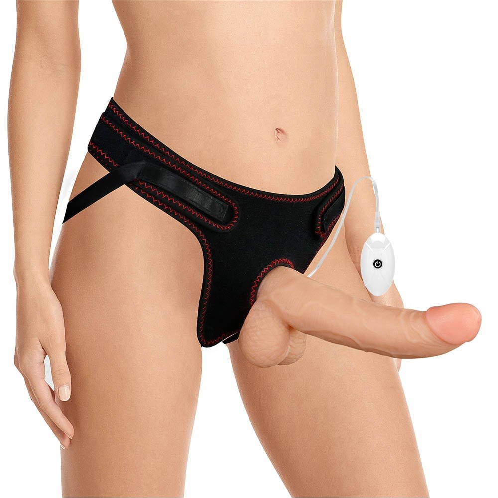 8.5" Easy Vibrating Strapon Set