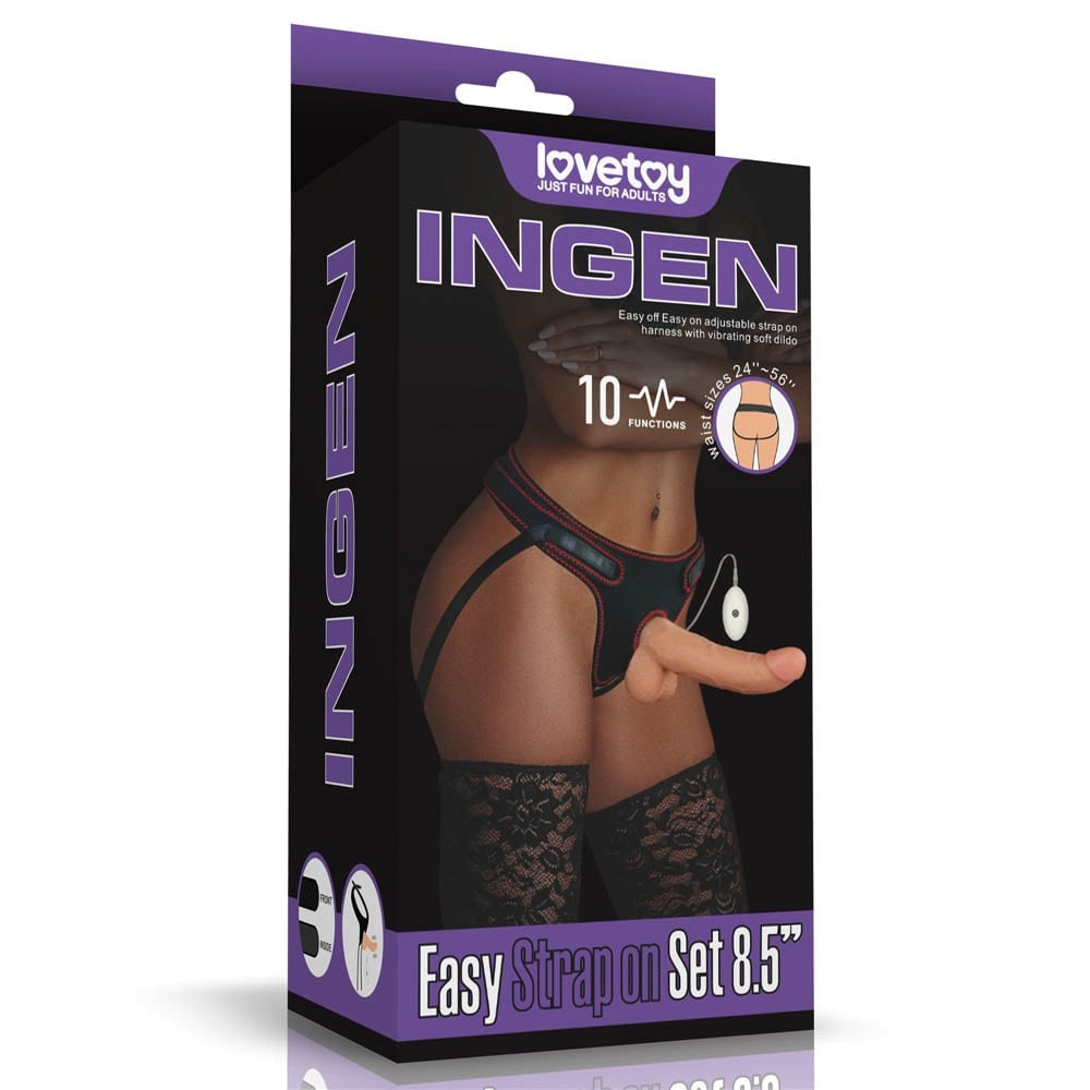 8.5" Easy Vibrating Strapon Set
