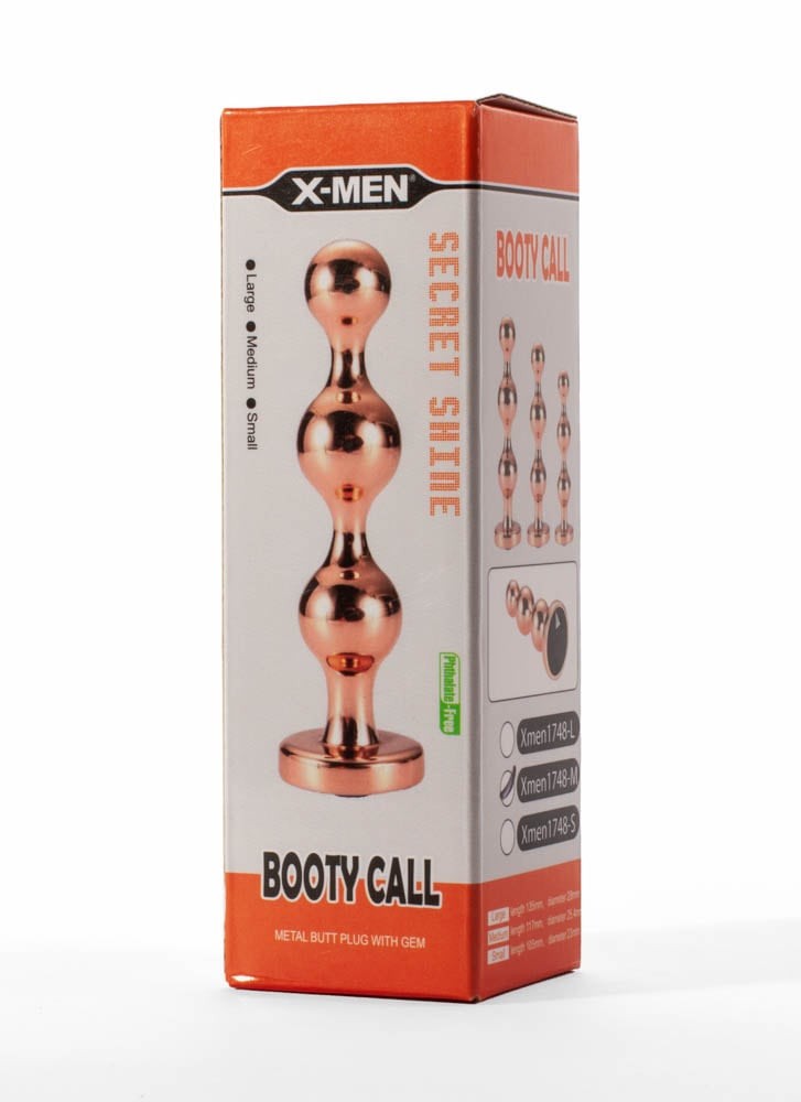 Metal Anal Plug with Gold Gem X-Men Secret Shine Booty Call