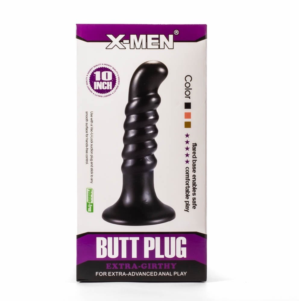 10" Extra Thick X-Men Anal Plug Black IV