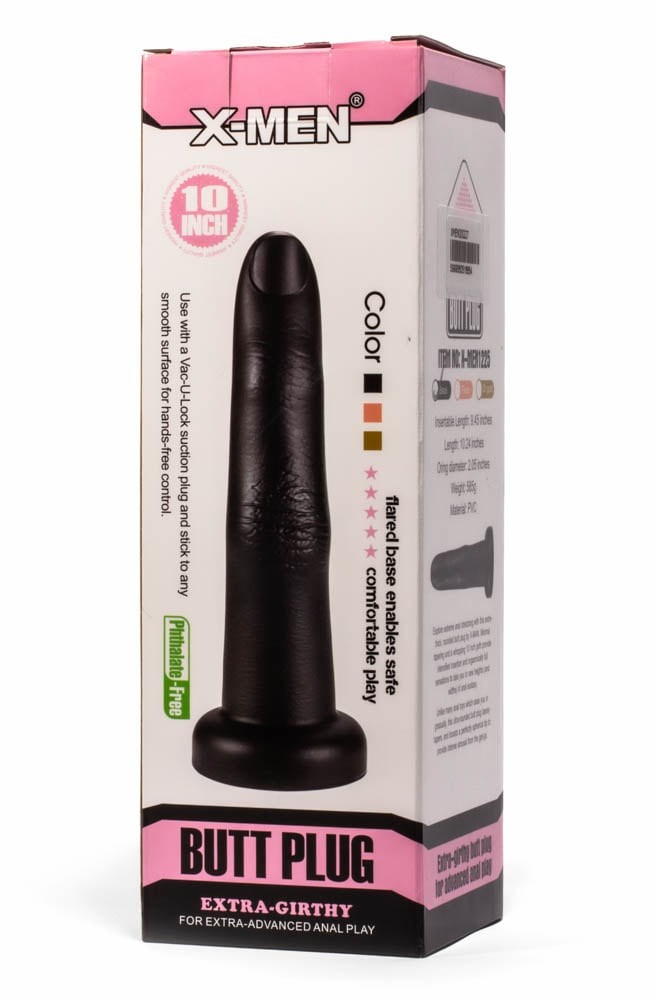 10.24" Black X-MEN Extra Thick Anal Plug