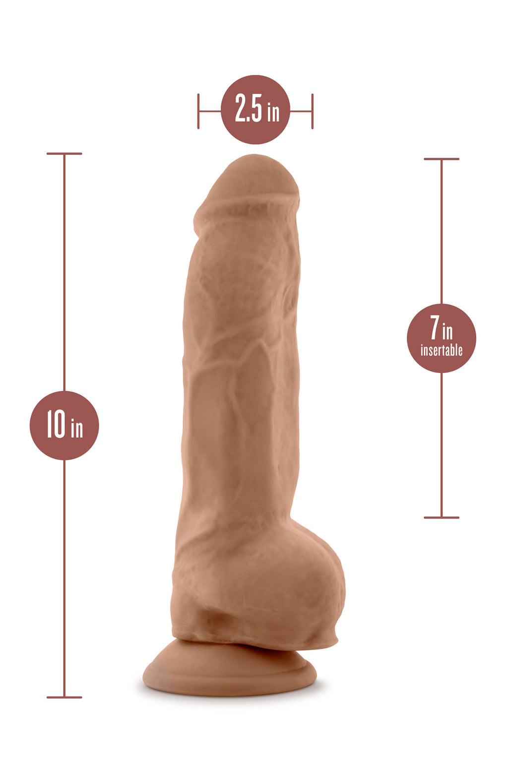 DILDO GRANDE DA 10 POLLICI COLOR MOCHA NATURALE
