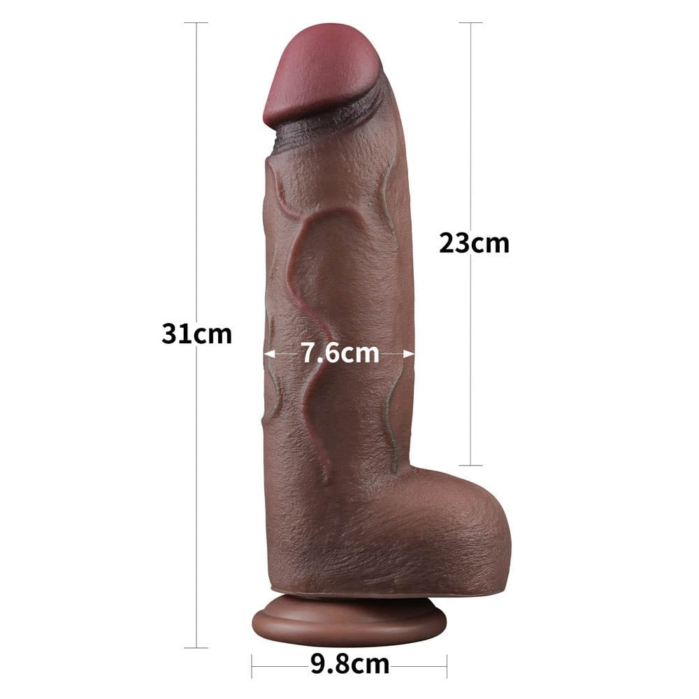 12'' XXL Double Layer Silicone Penis