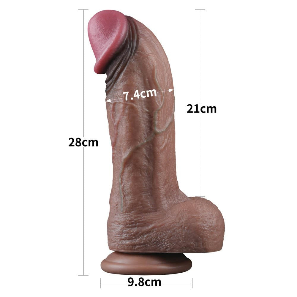 11" XXL Dual Layer Silicone Dildo