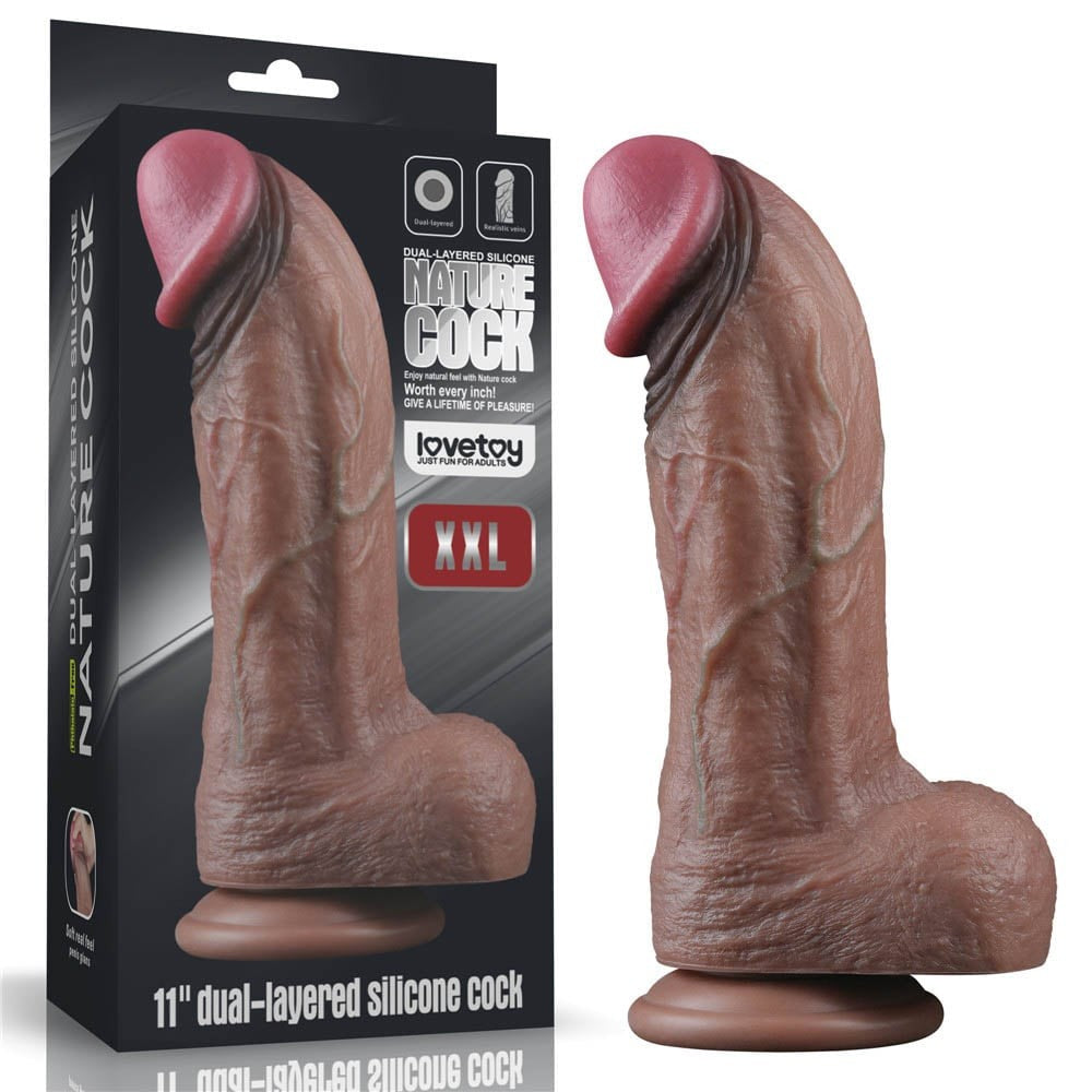 11" XXL Dual Layer Silicone Dildo