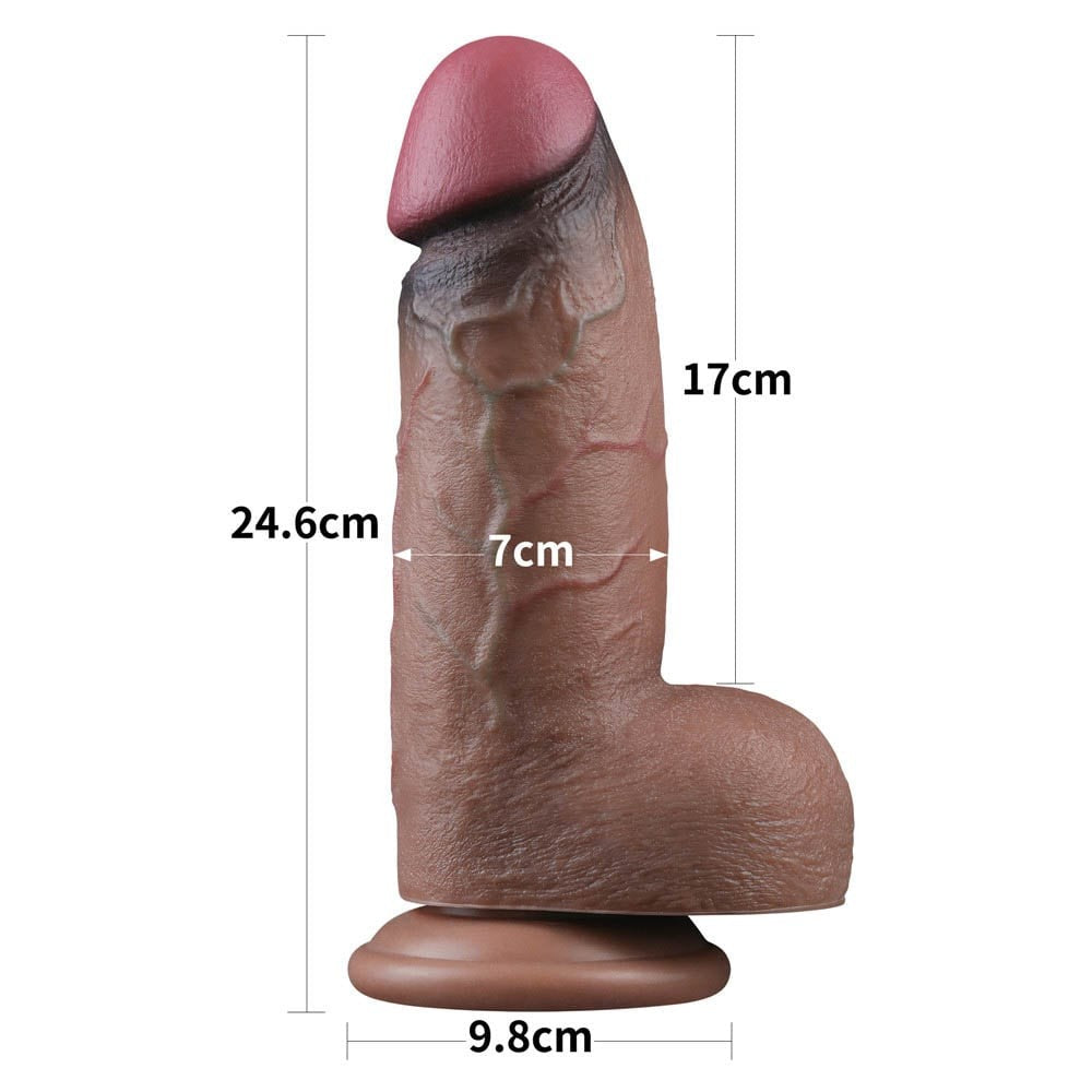 9.5'' XXL Dual Layer Silicone Dildo