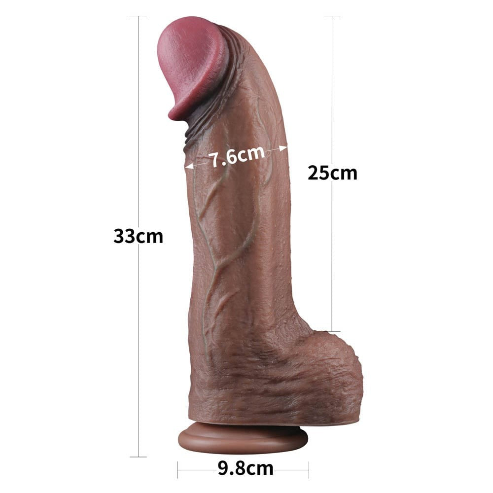 XXL 13'' Pene a doppio strato in silicone