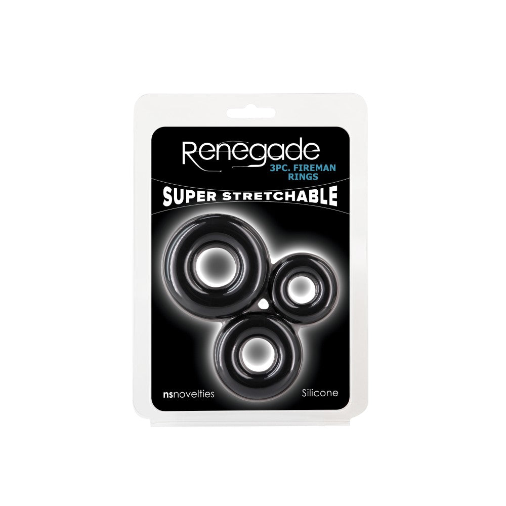 Renegade - Anelli per pompieri 3 pezzi - Nero