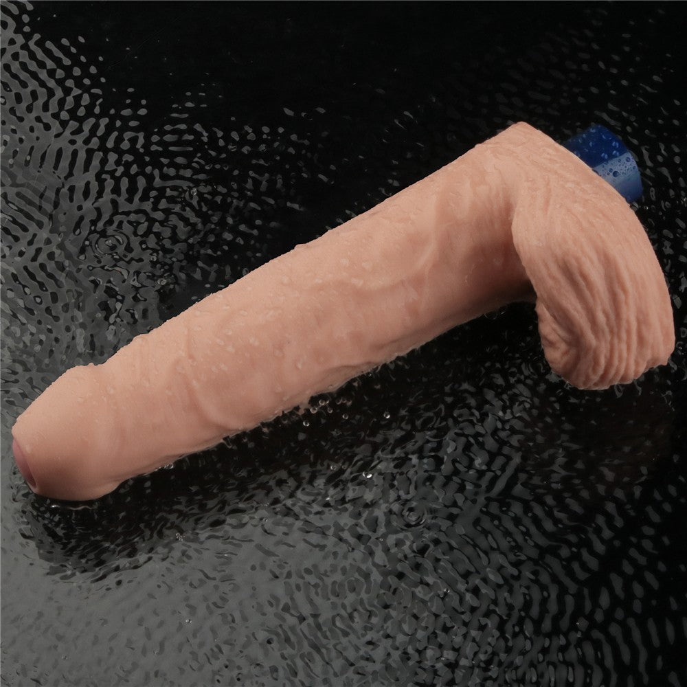 Dildo vibrante ricaricabile REAL SOFTEE da 23 cm (color carne)