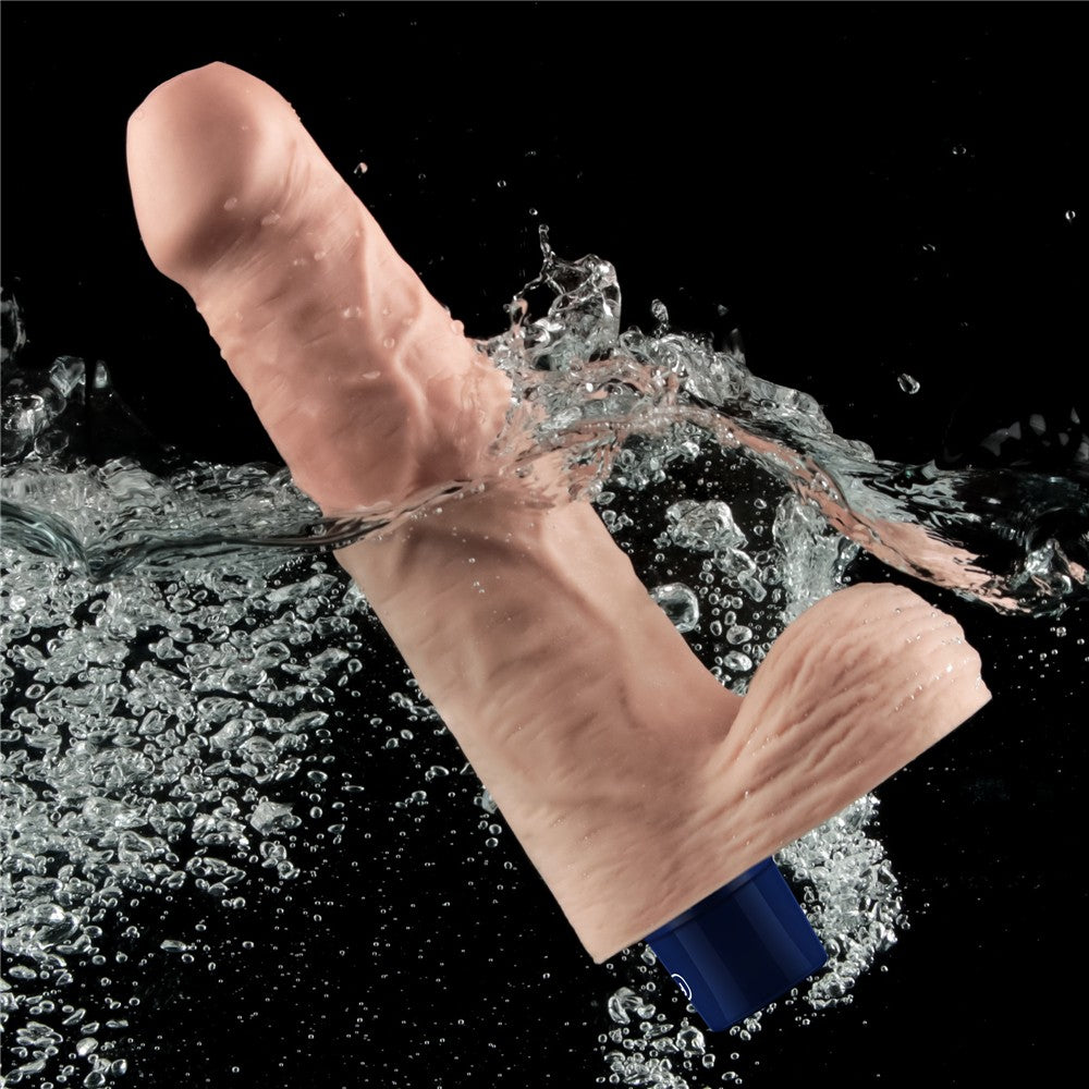 Dildo vibrante ricaricabile REAL SOFTEE da 23 cm (color carne)
