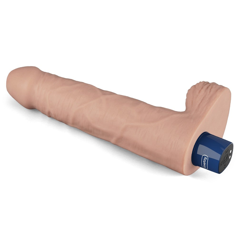 Dildo vibrante ricaricabile REAL SOFTEE da 23 cm (color carne)