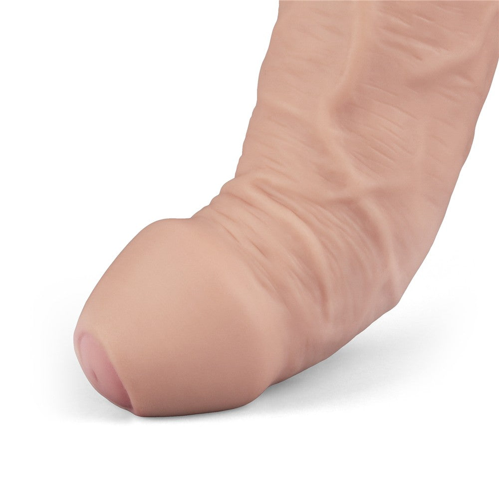 Dildo vibrante ricaricabile REAL SOFTEE da 23 cm (color carne)