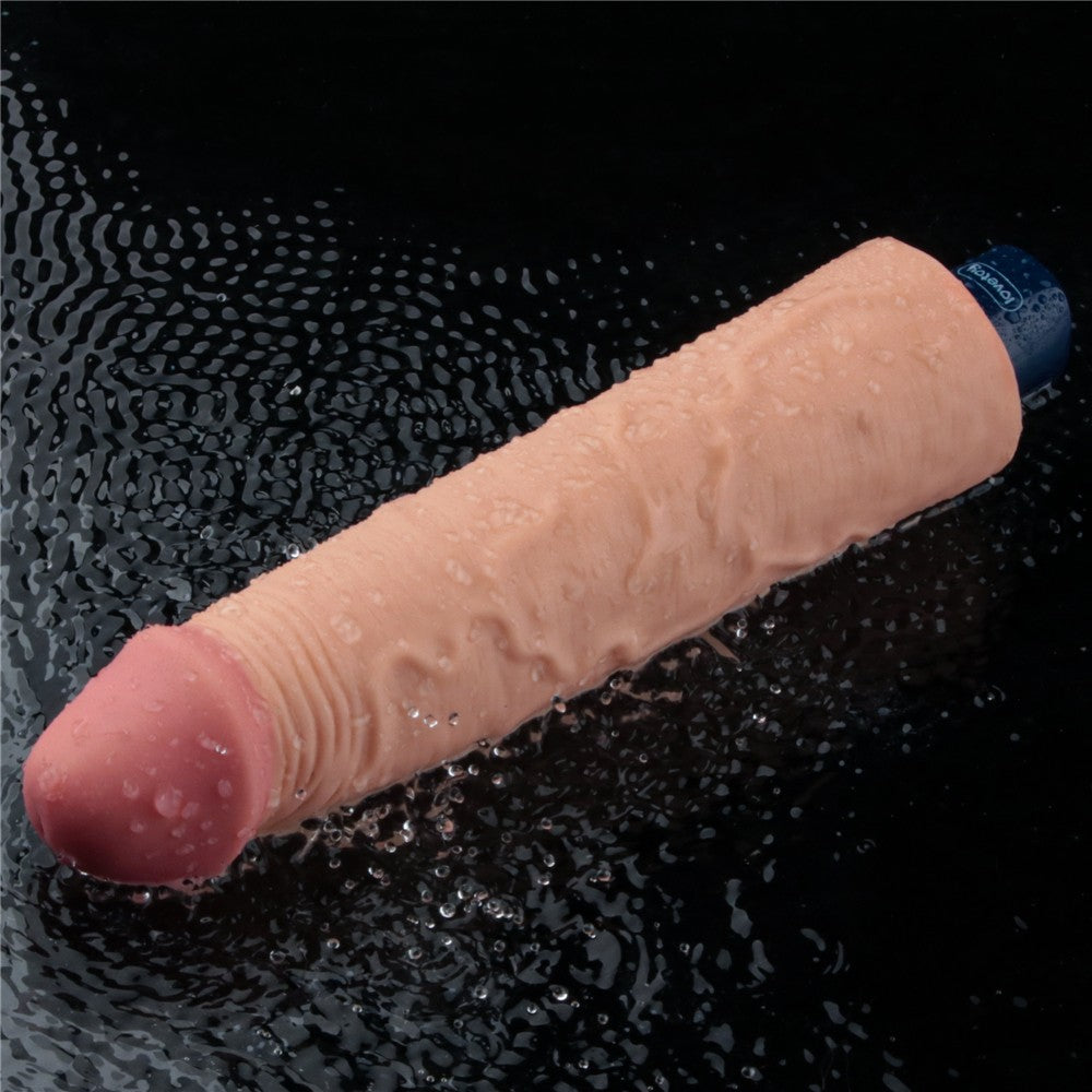 Dildo vibrante ricaricabile REAL SOFTEE da 24 cm (color carne)