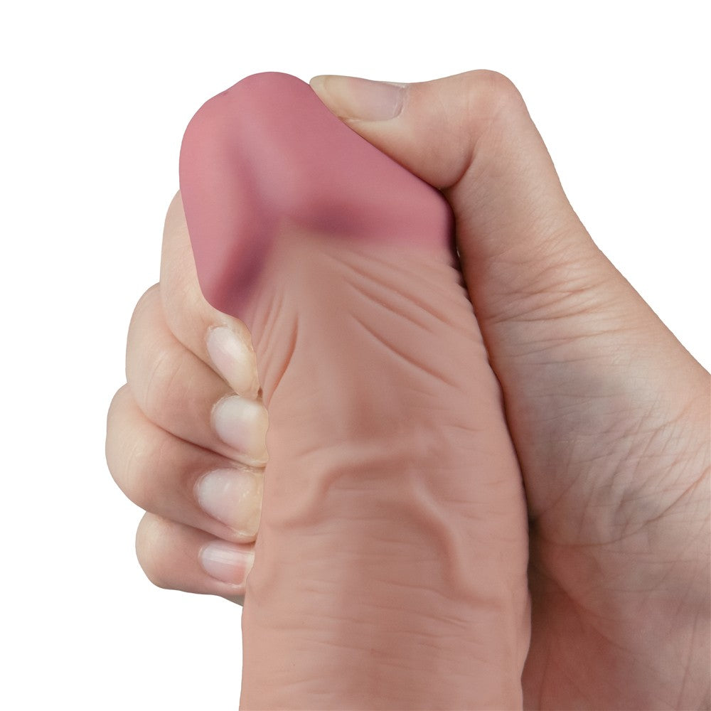 Dildo vibrante ricaricabile REAL SOFTEE da 24 cm (color carne)