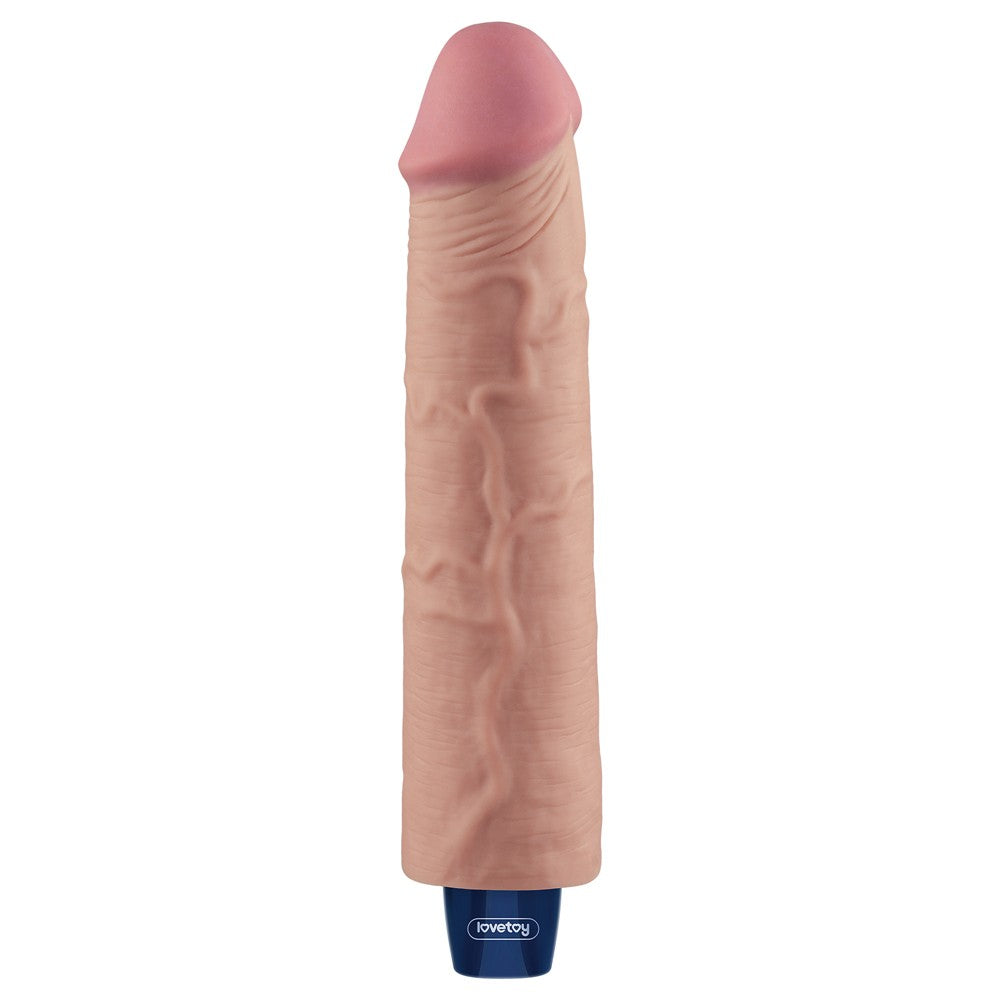 Dildo vibrante ricaricabile REAL SOFTEE da 24 cm (color carne)