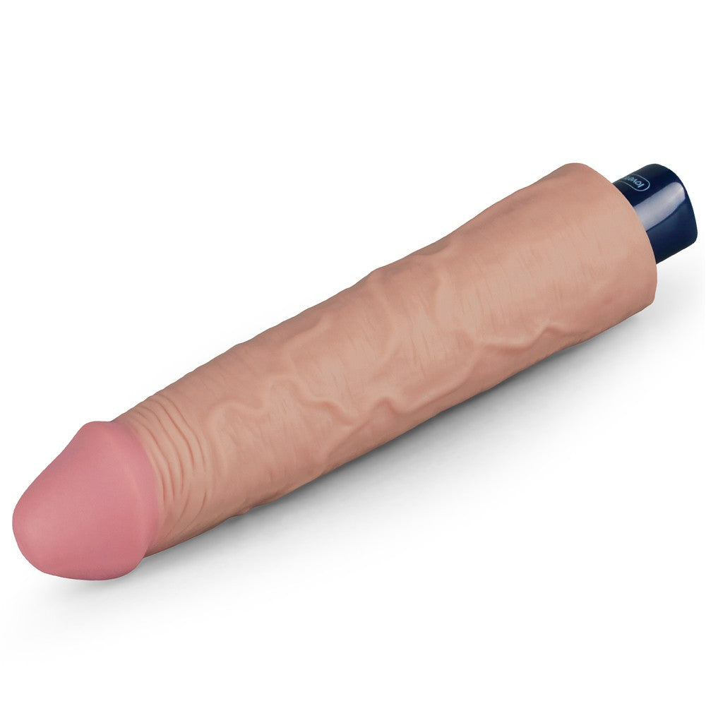 Dildo vibrante ricaricabile REAL SOFTEE da 24 cm (color carne)