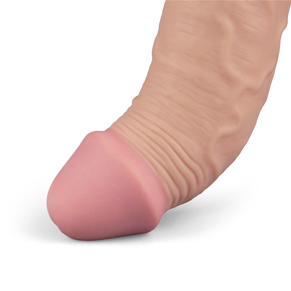 Dildo vibrante ricaricabile REAL SOFTEE da 24 cm (color carne)