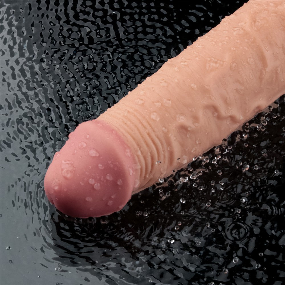 Dildo vibrante ricaricabile REAL SOFTEE da 24 cm (color carne)
