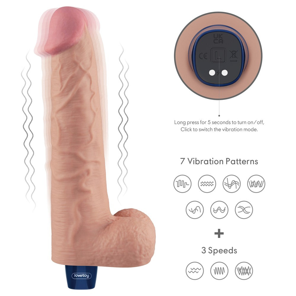 10.5" Rechargeable REAL SOFTEE Vibrating Dildo (Flesh Color)_B15O50_4