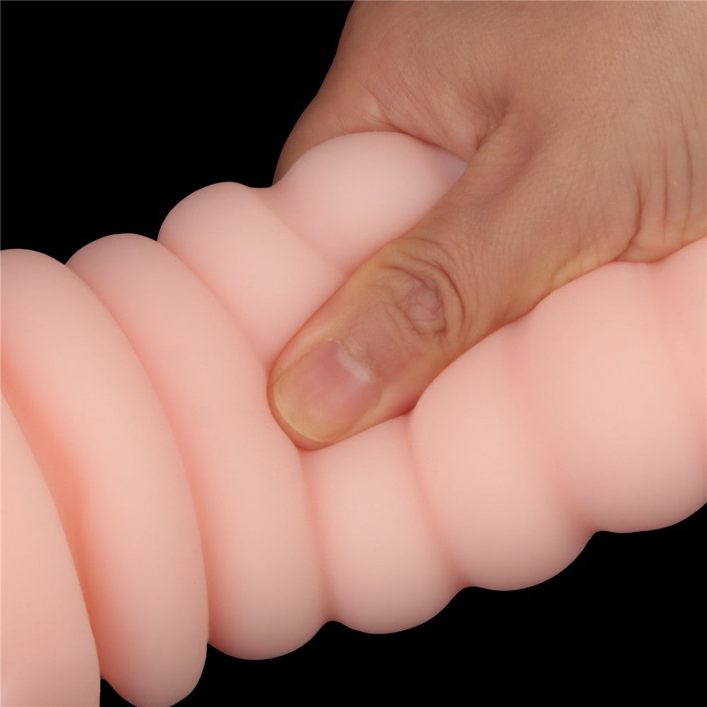 Vagina and butt with double side extensions for virgin leather