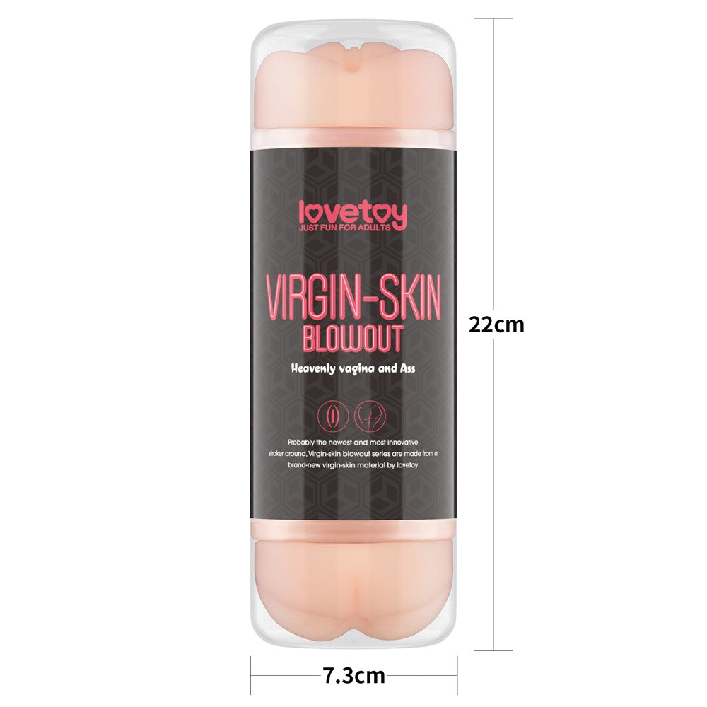 Vagina and butt with double side extensions for virgin leather
