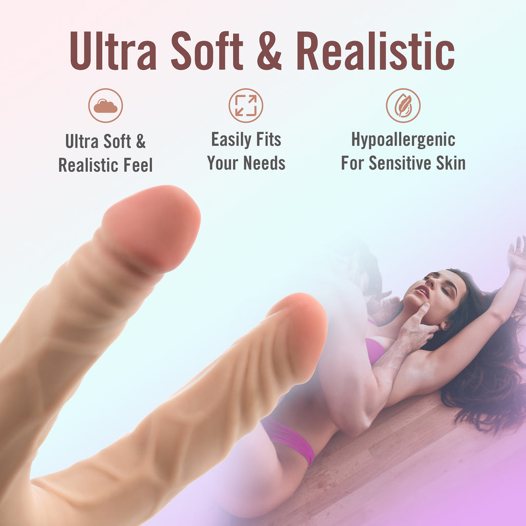 DR. SKIN PLUS 14" DOPPIO DILDO POSIZIONABILE BEIGE