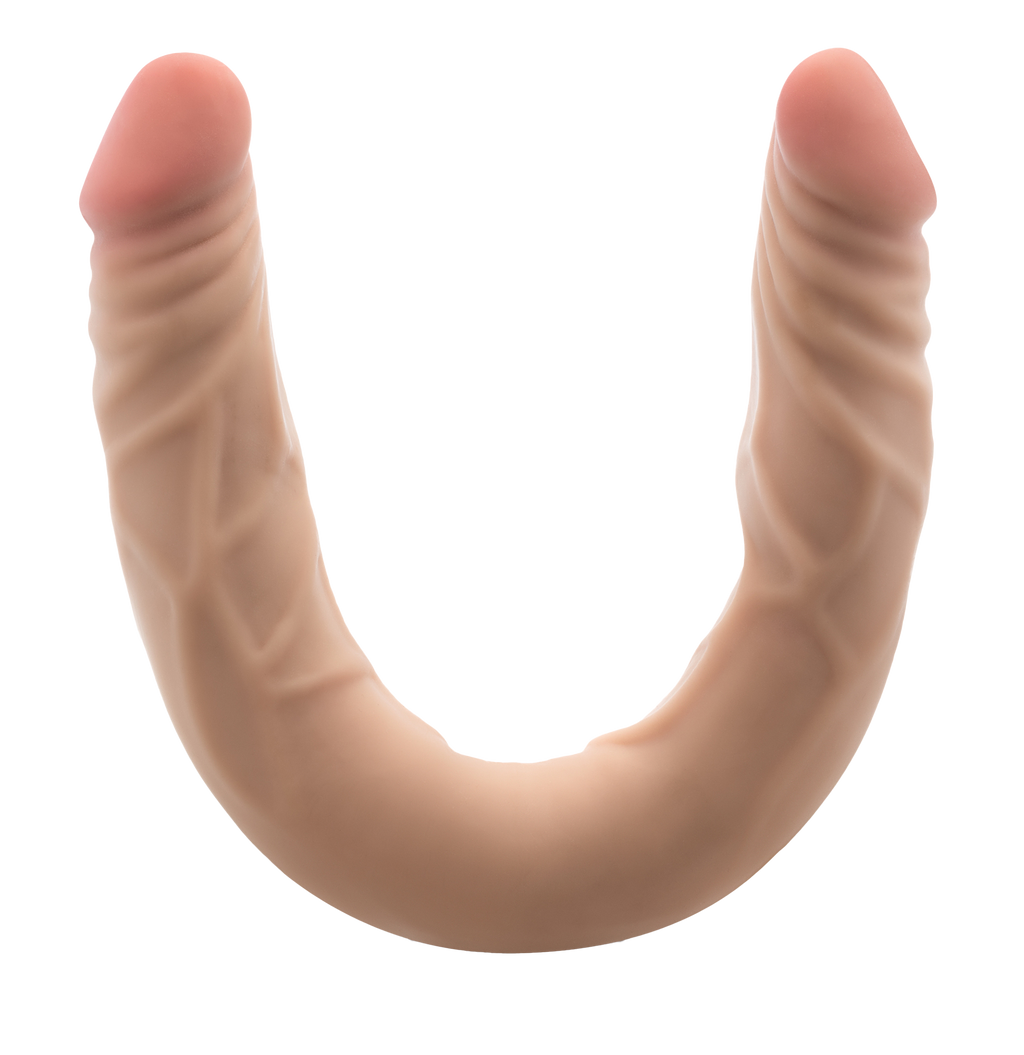 DR. SKIN PLUS 14" DOPPIO DILDO POSIZIONABILE BEIGE