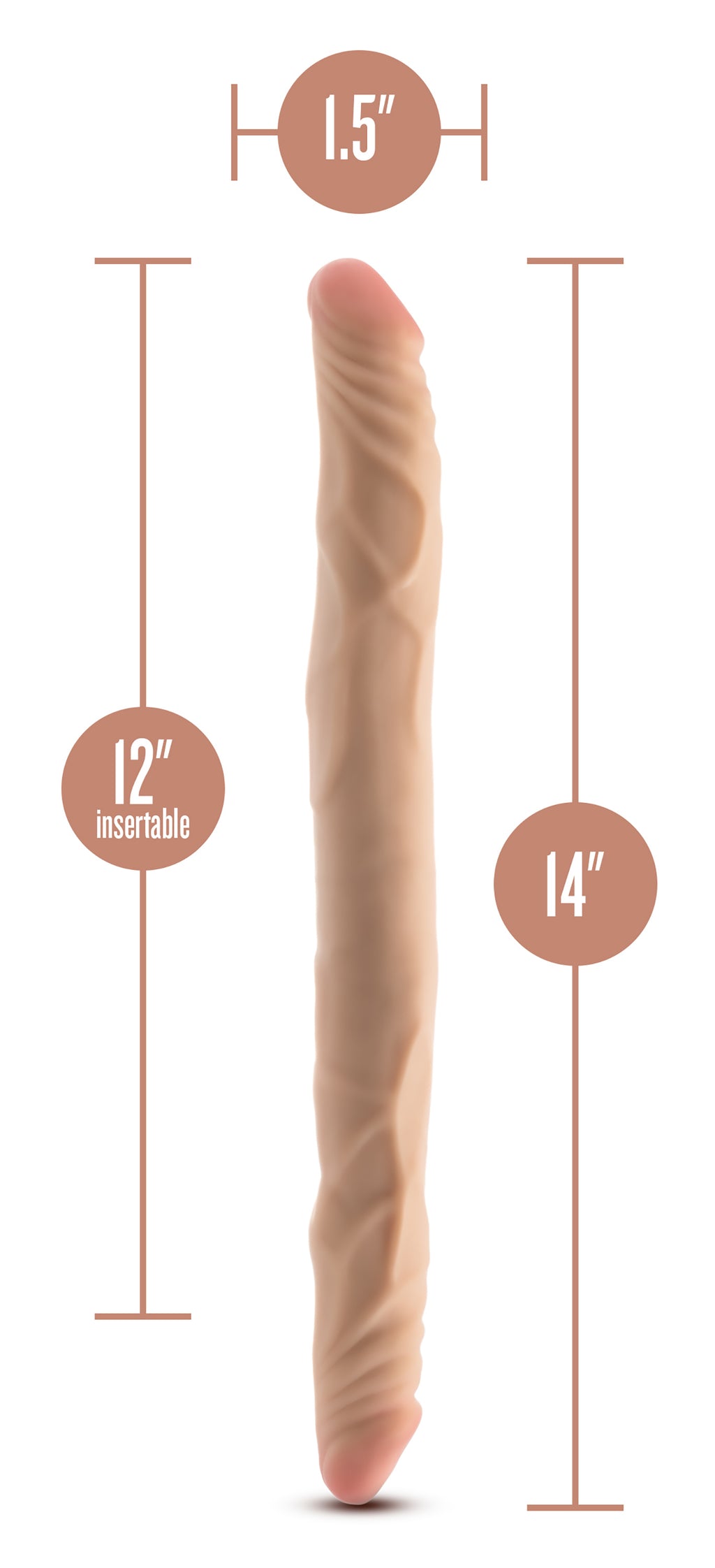 DR. SKIN PLUS 14" DOPPIO DILDO POSIZIONABILE BEIGE