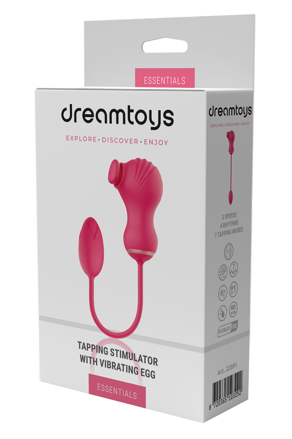 ESSENTIALS DOUBLE-ENDED FLEXIBLE STIMULATOR AND PINK VIBRATING EGG