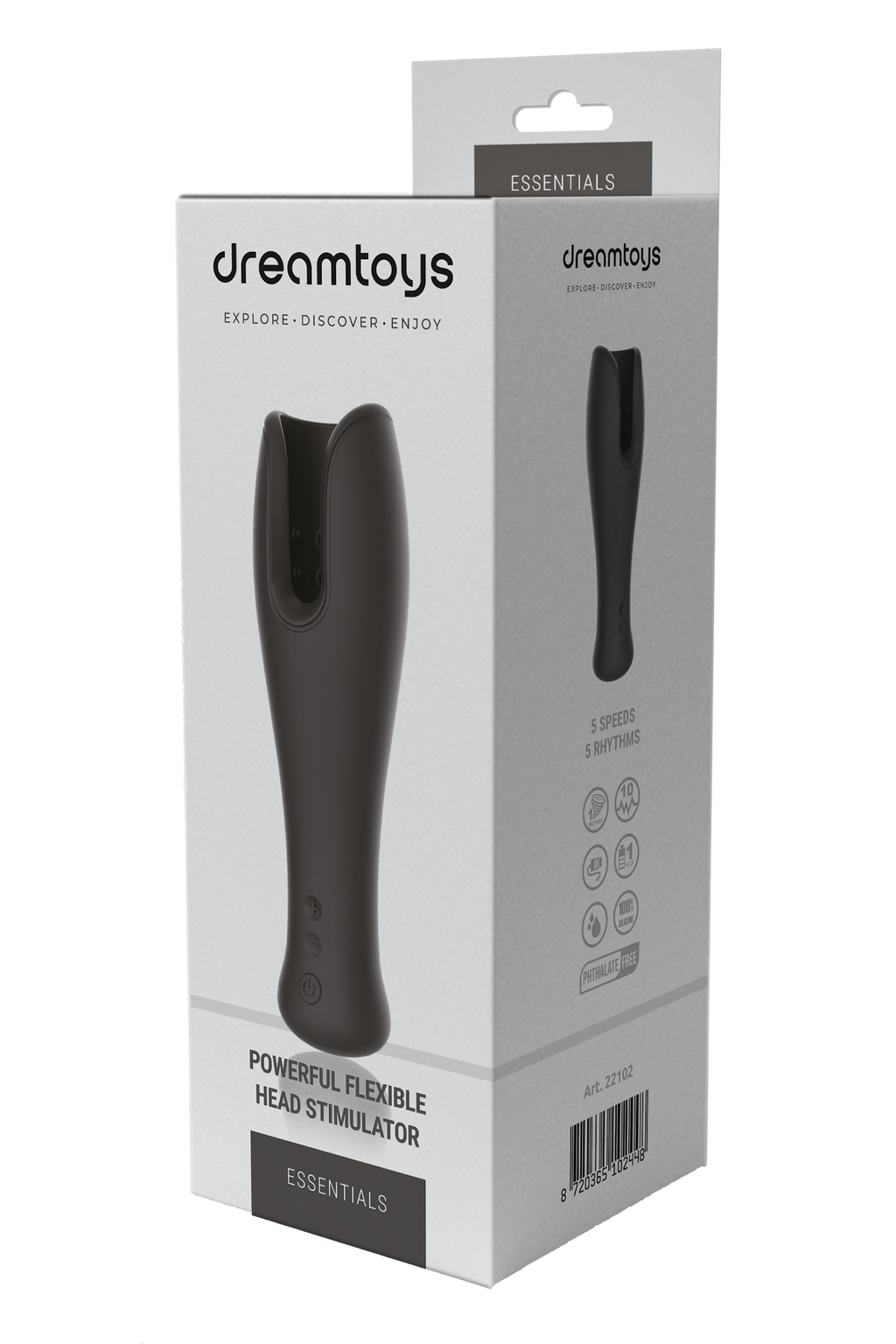 ESSENTIALS POWERFUL FLEXIBLE HEAD STIMULATOR BLACK