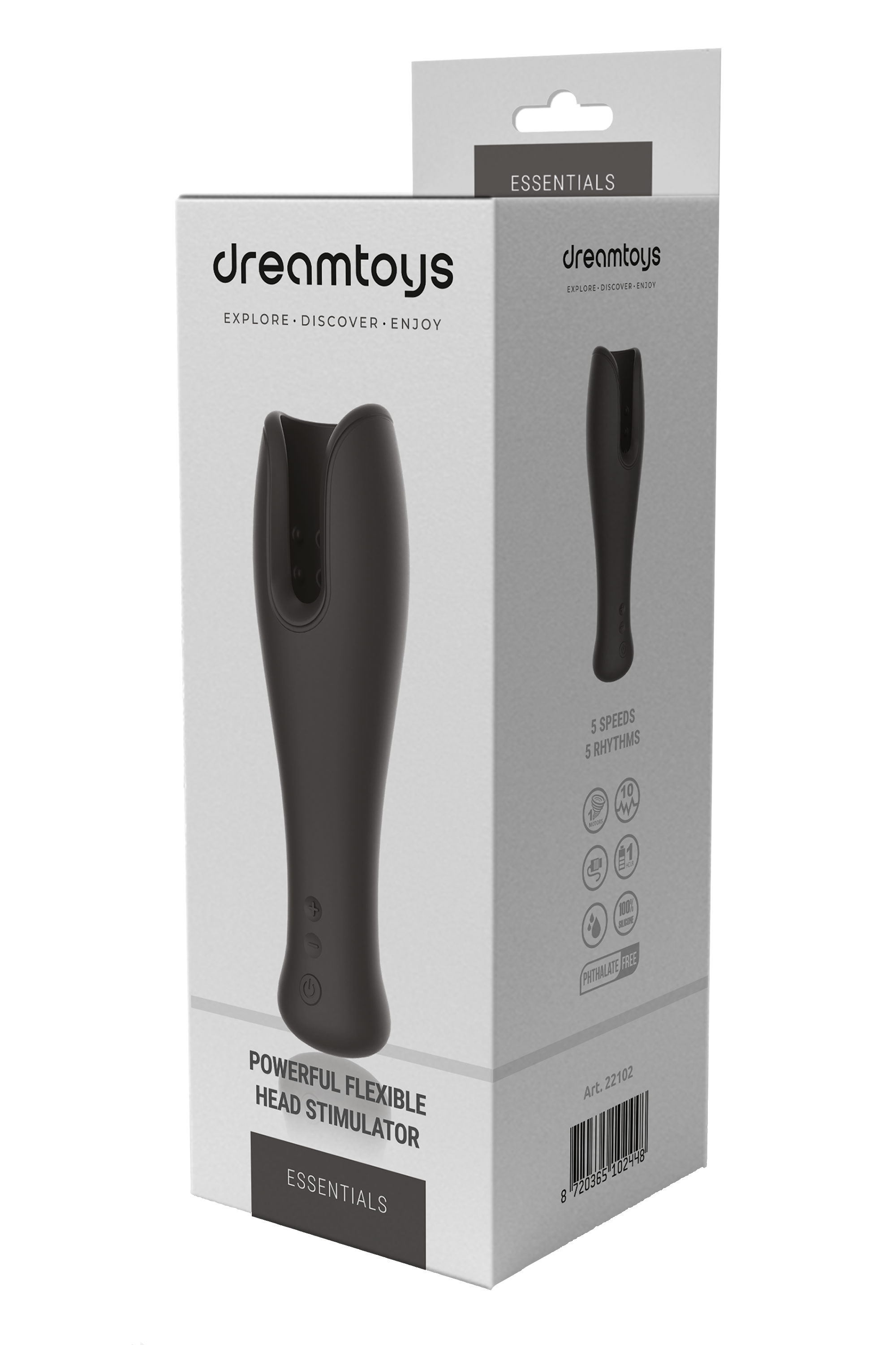 ESSENTIALS POWERFUL FLEXIBLE HEAD STIMULATOR BLACK