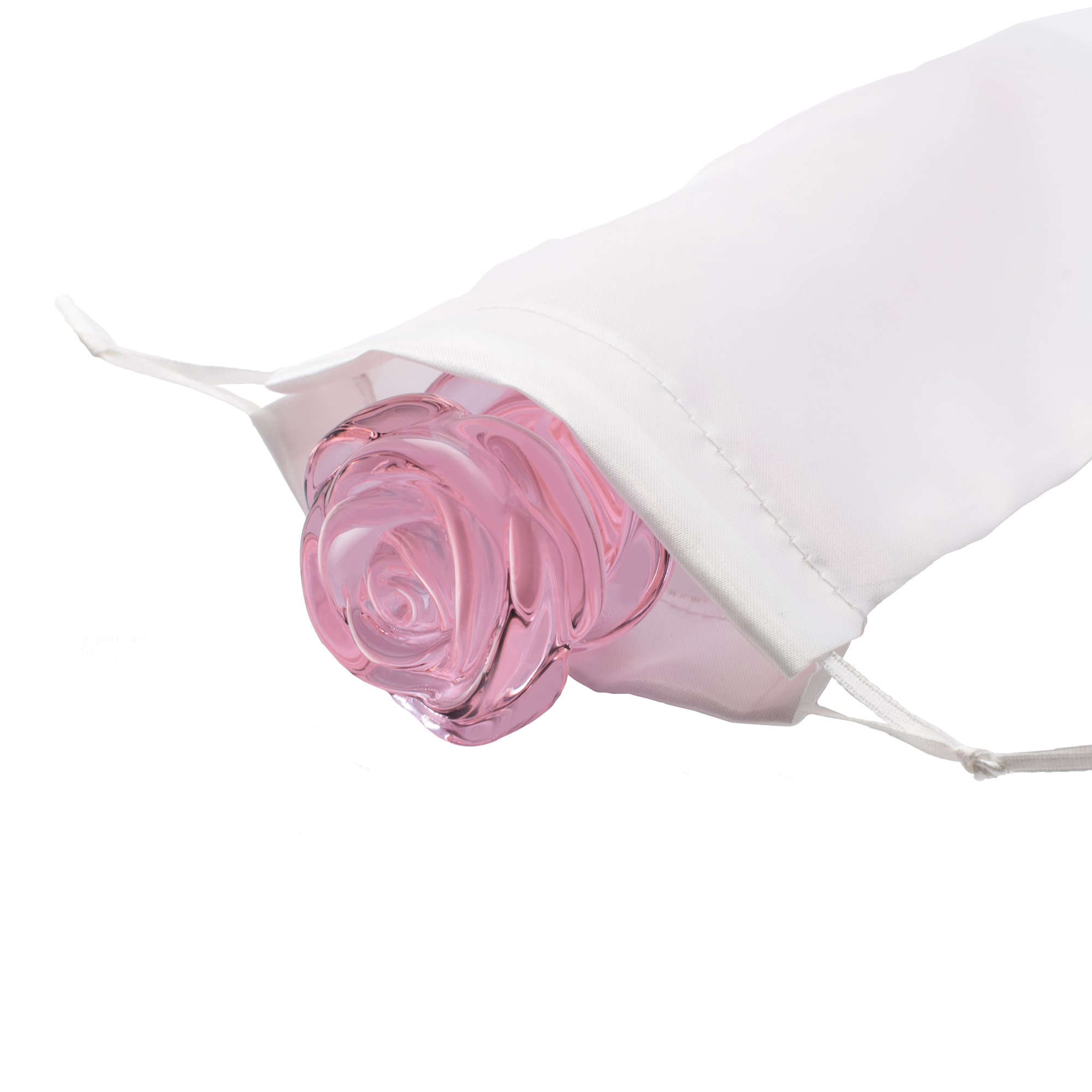 Enameled glass rose-shaped stopper with beads