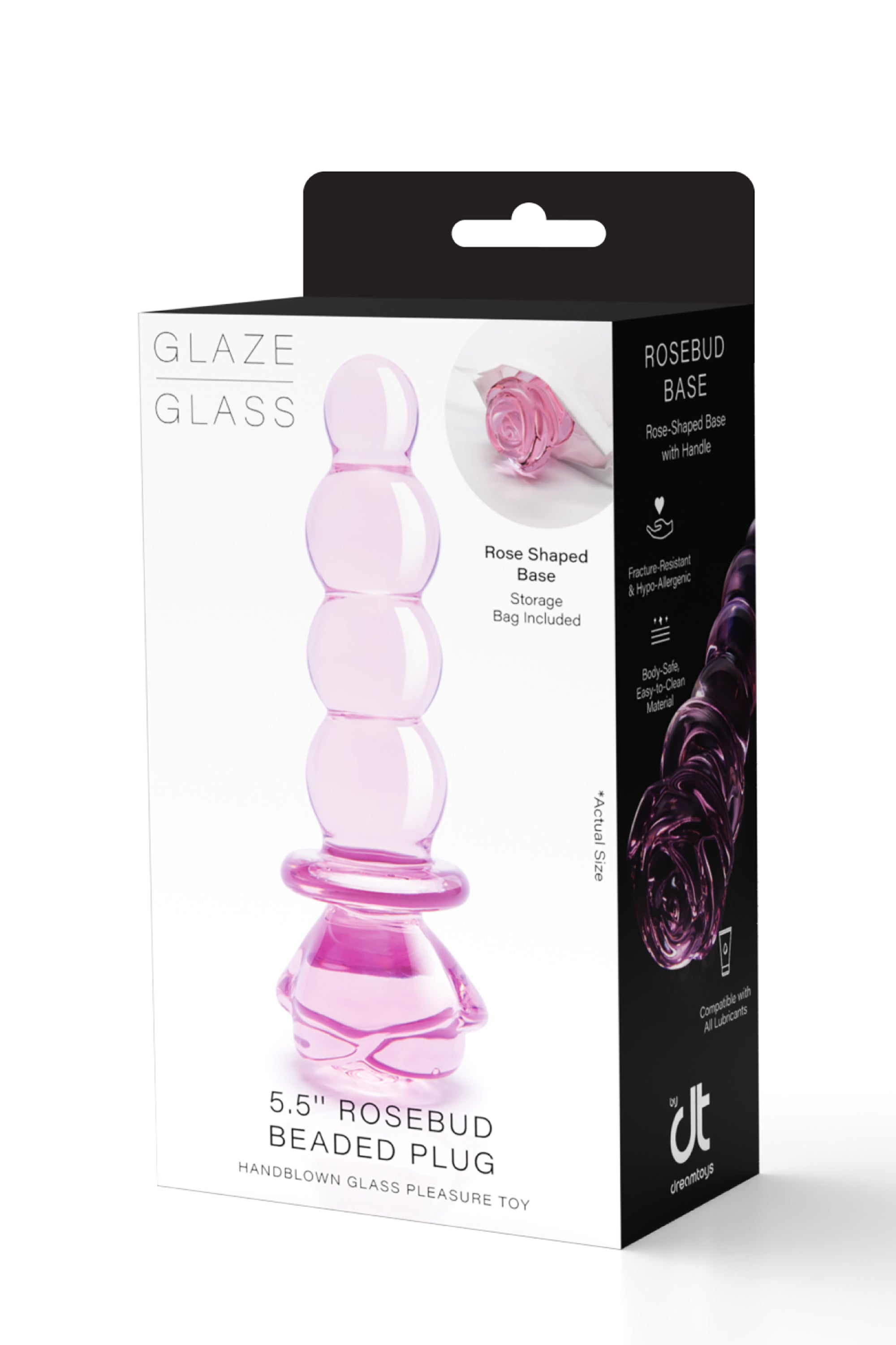 Enameled glass rose-shaped stopper with beads