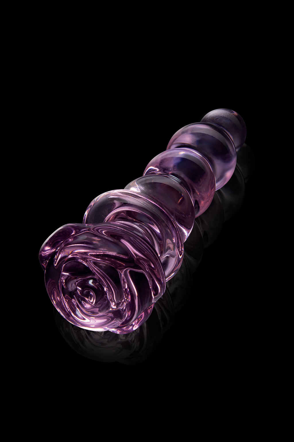 Enameled glass rose-shaped stopper with beads