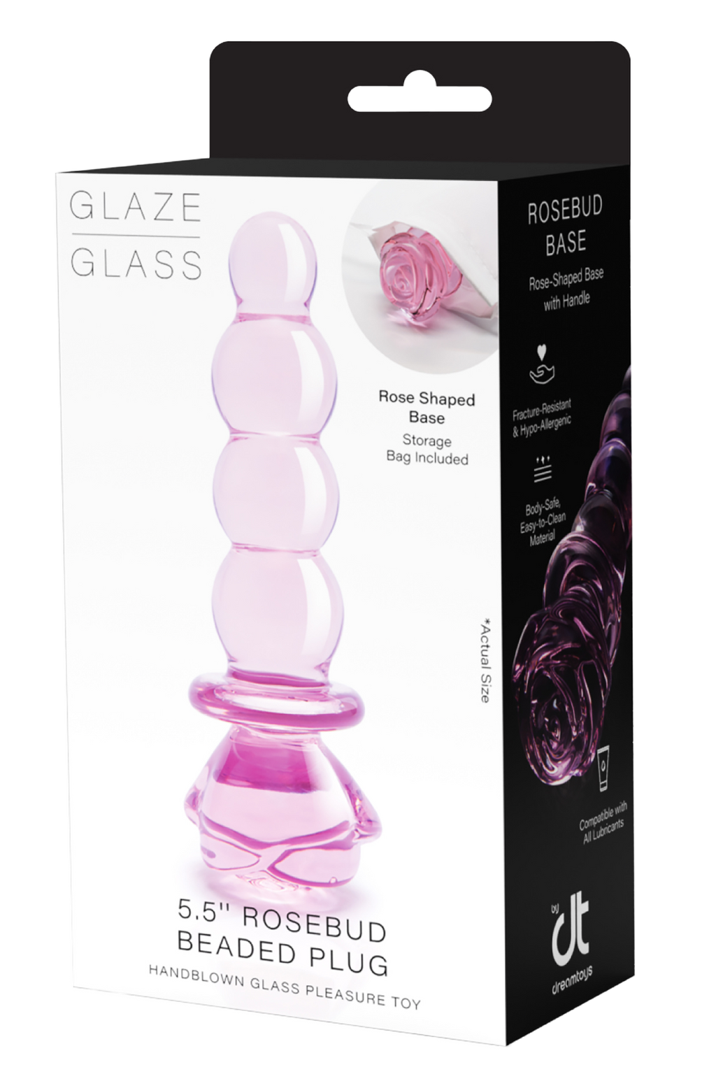 Enameled glass rose-shaped stopper with beads