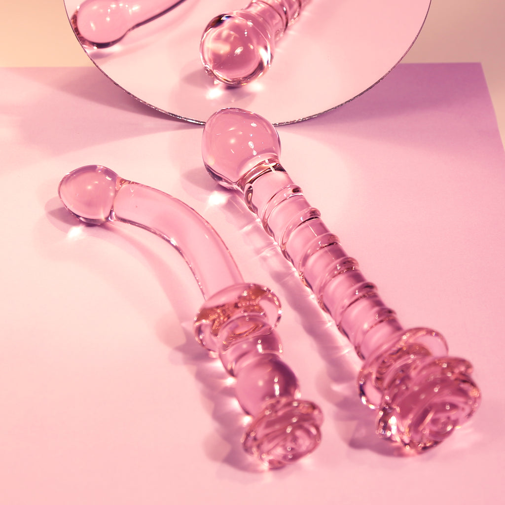 DILDO IN VETRO ROSA PER PUNTO G