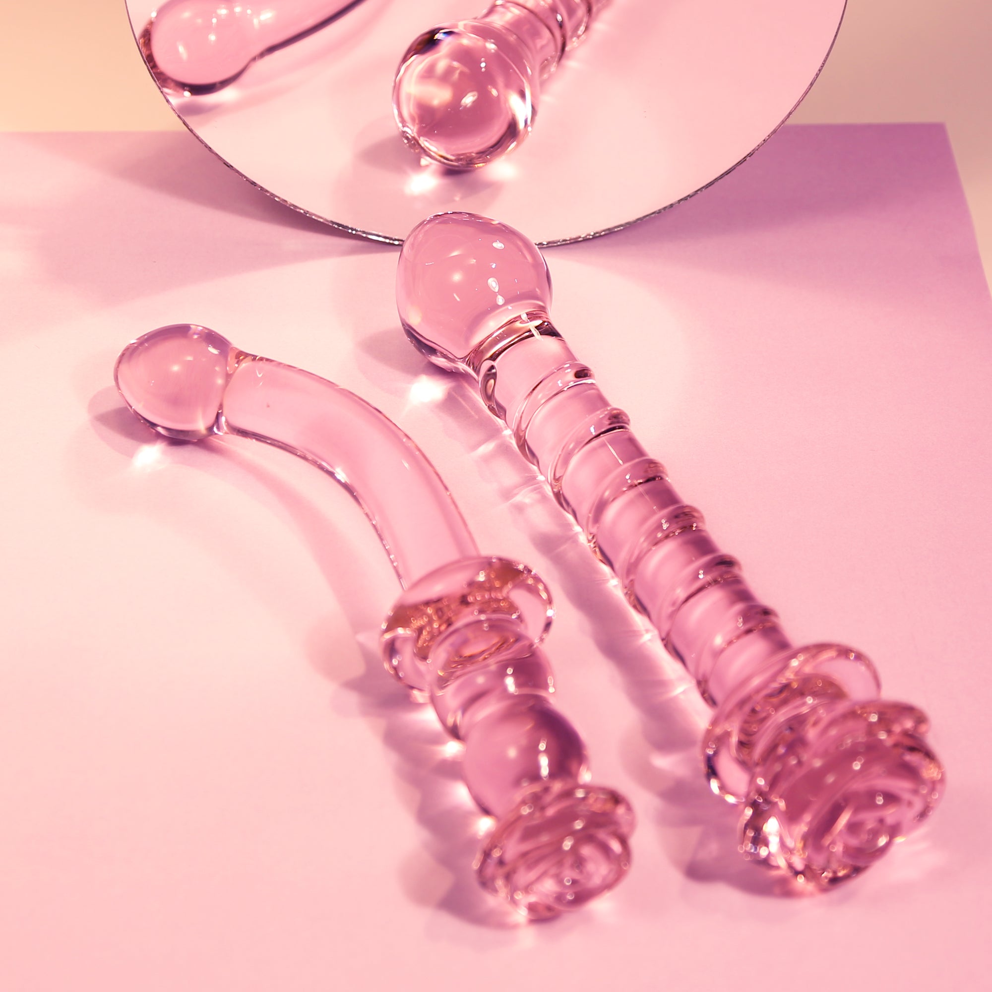 DILDO IN VETRO ROSA PER PUNTO G