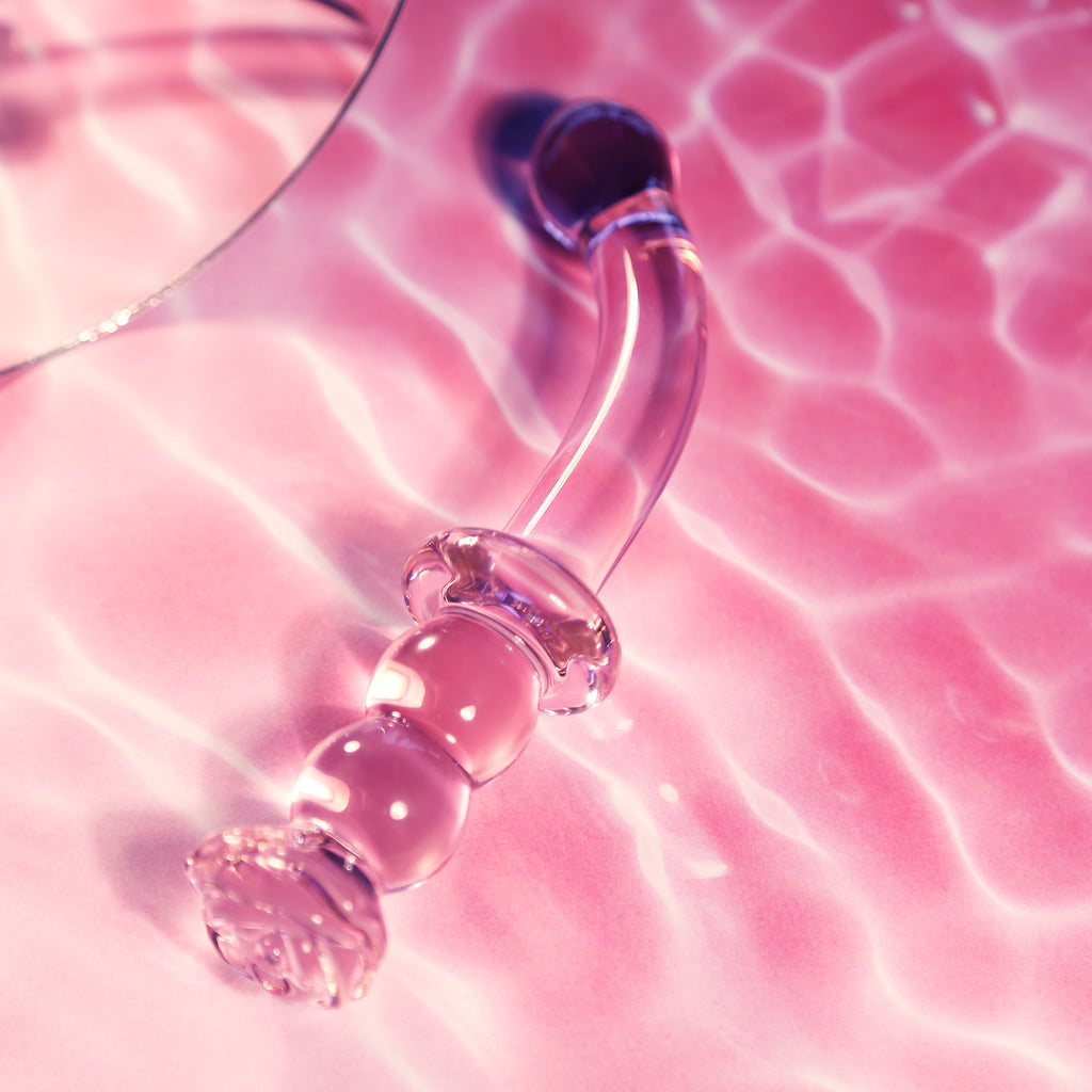 DILDO IN VETRO ROSA PER PUNTO G