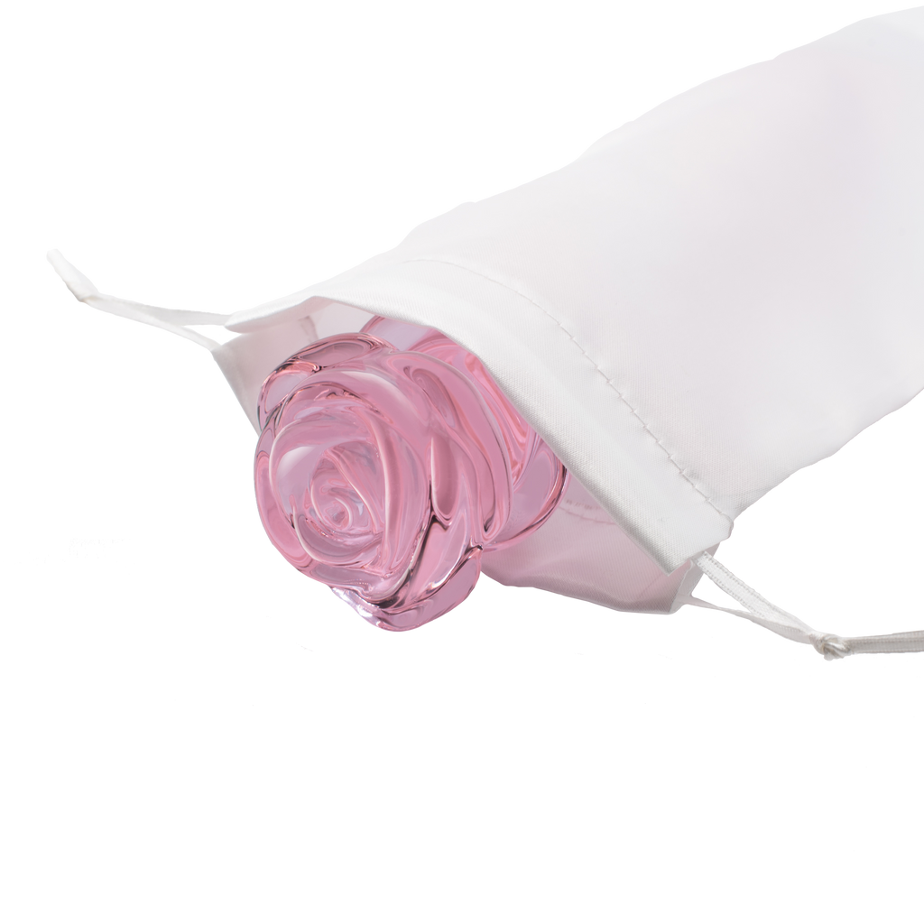 Spiral DILDO with enamelled glass ROSE for the G-spot