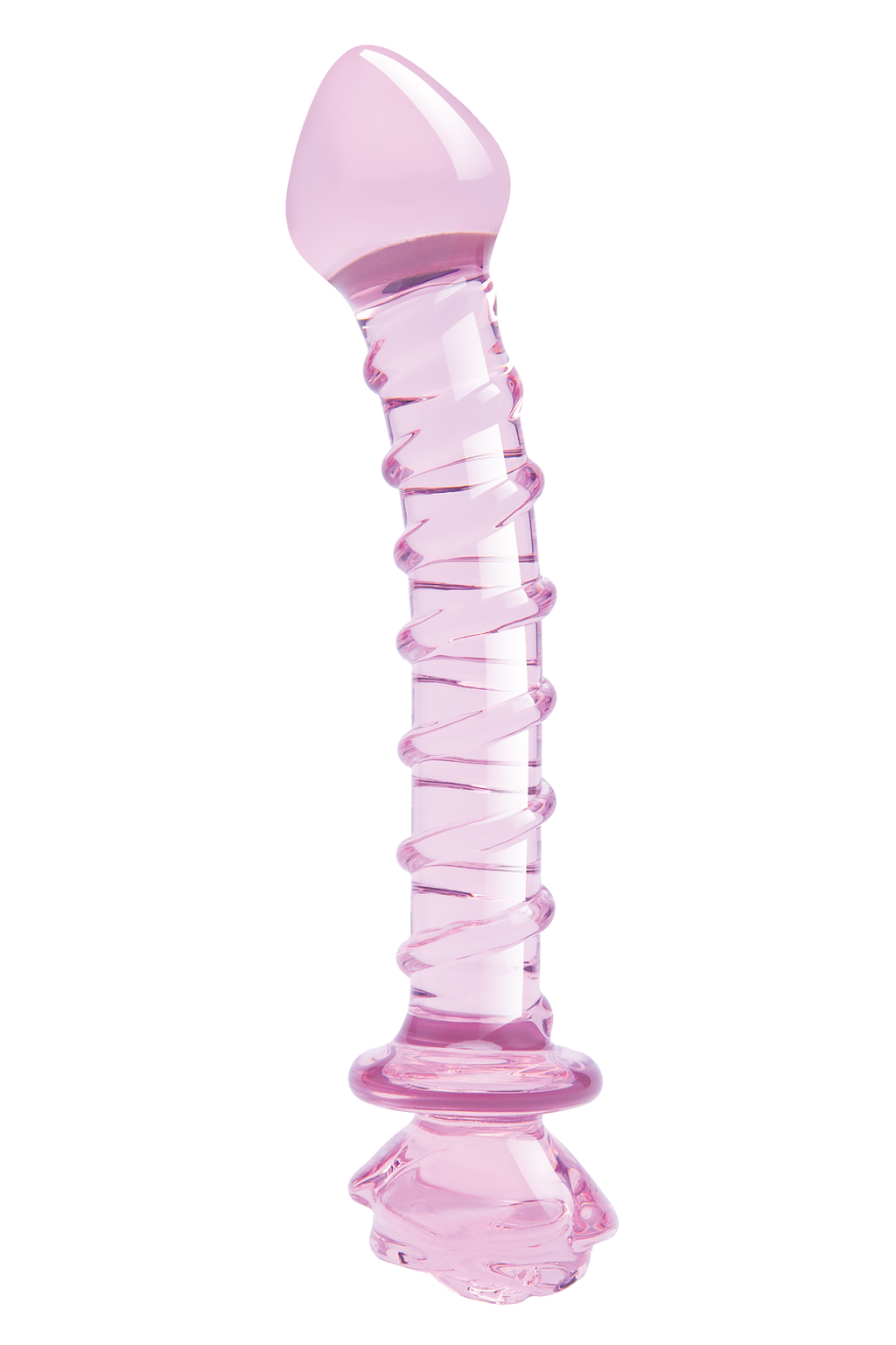 Spiral DILDO with enamelled glass ROSE for the G-spot