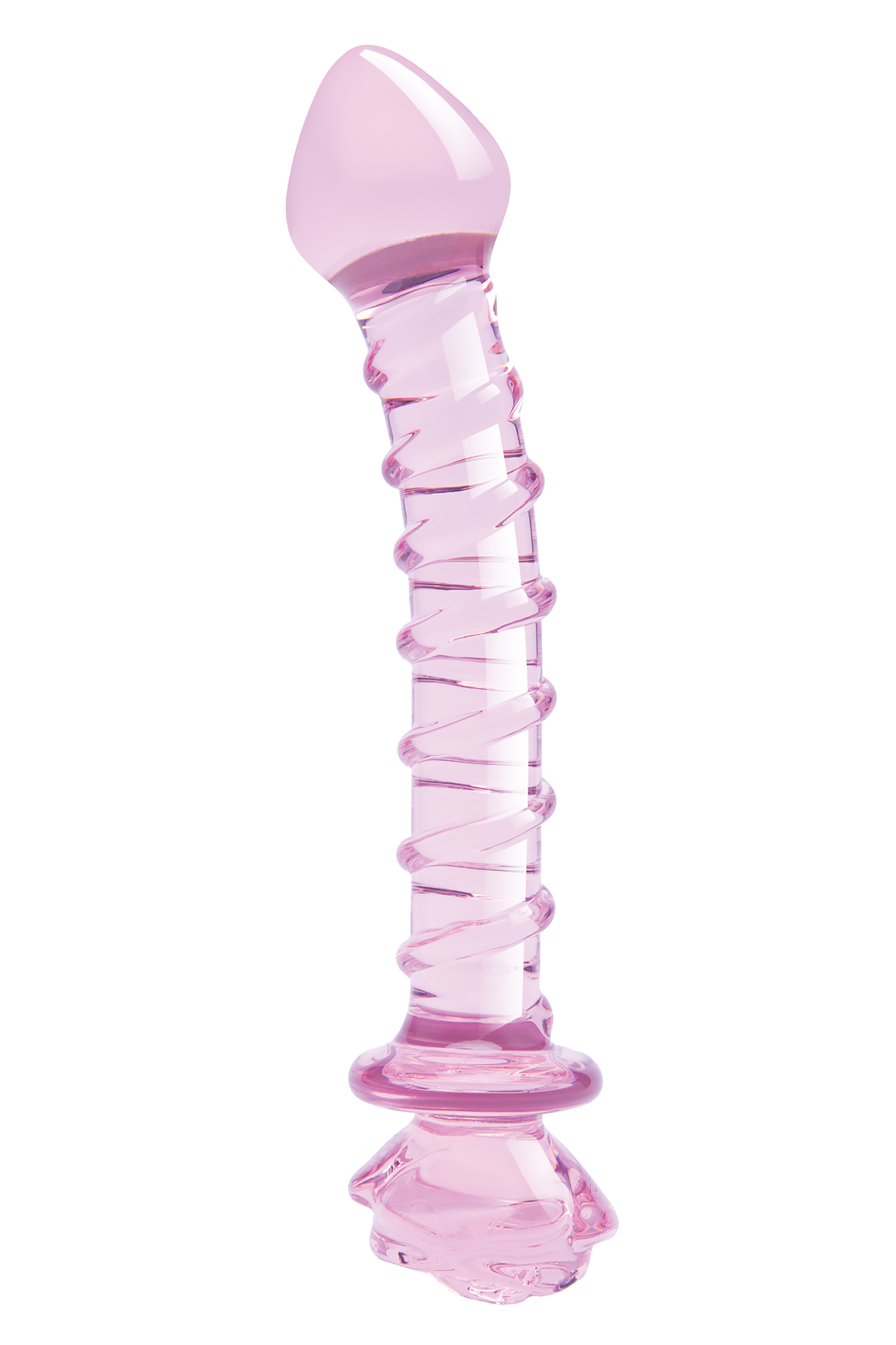 Spiral DILDO with enamelled glass ROSE for the G-spot