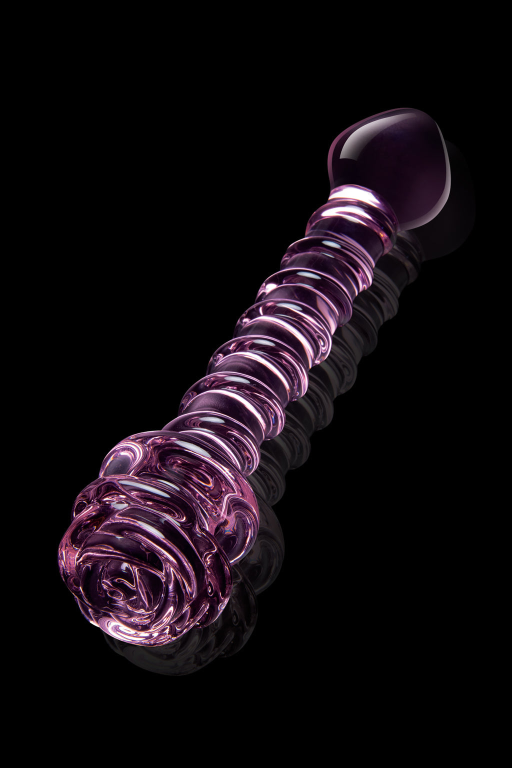 Spiral DILDO with enamelled glass ROSE for the G-spot