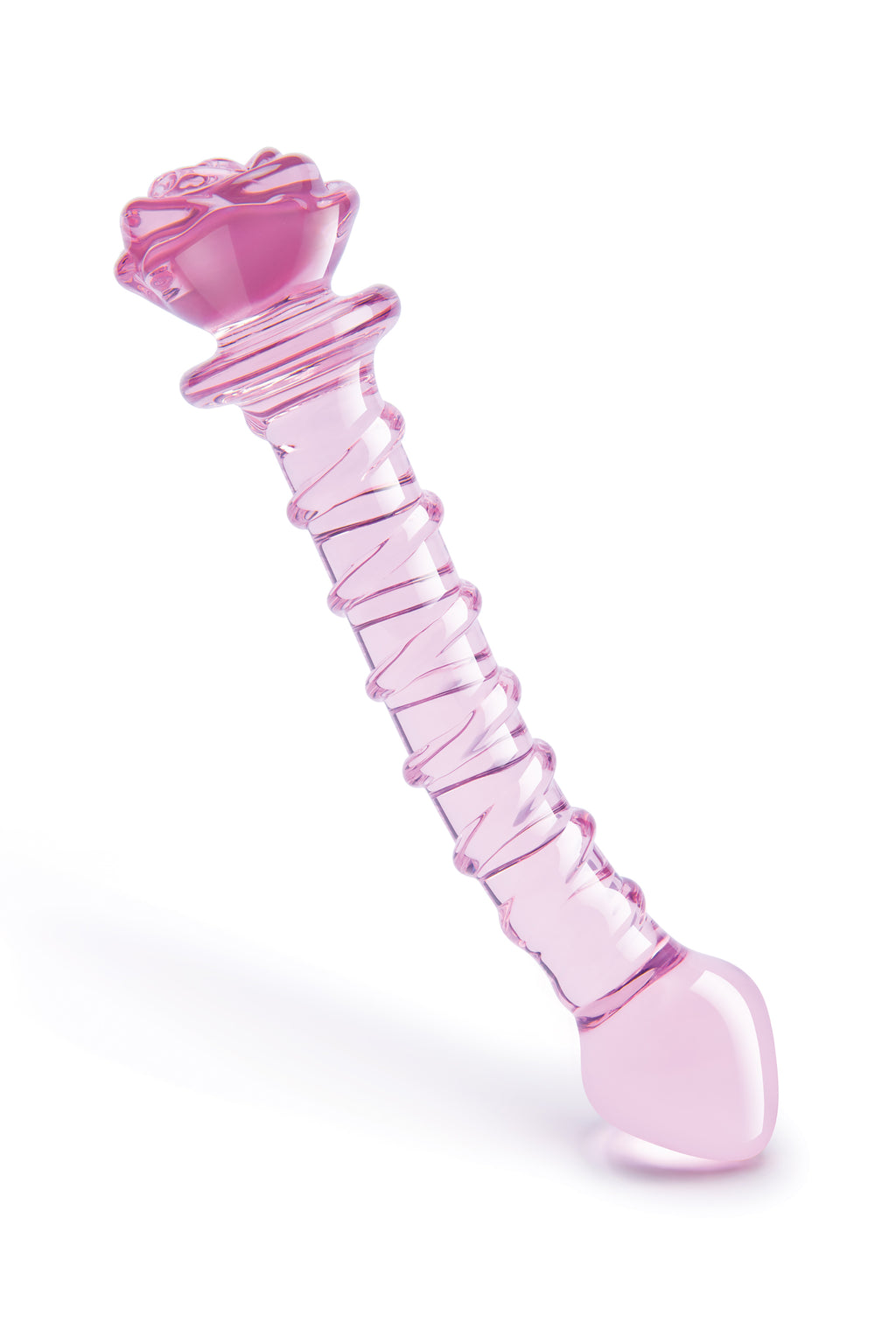 Spiral DILDO with enamelled glass ROSE for the G-spot